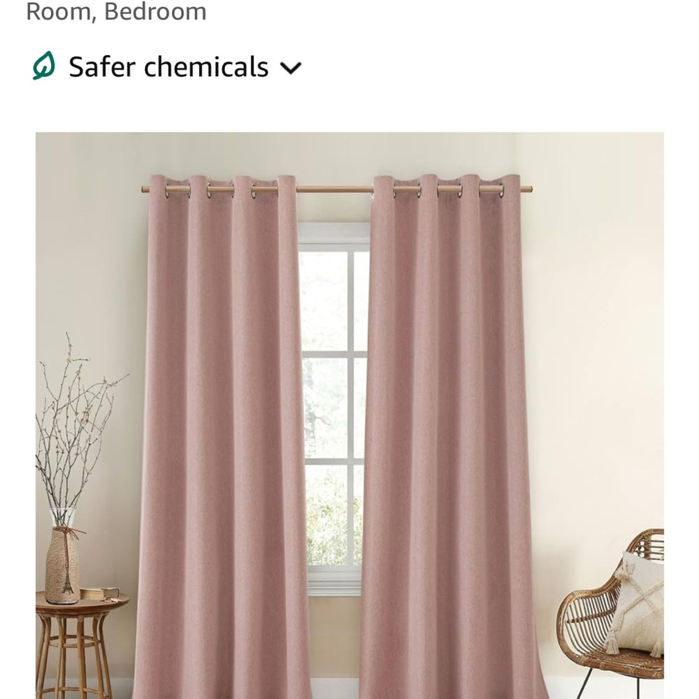 108 x 54 inch Elegant Blush Pink / Mauve black out Curtains for Home Decor